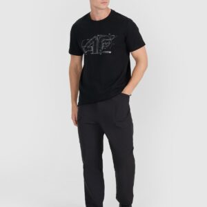 e1d3647fa1087fcdb50003e146e5e6d74b3faaa0 4F T-shirt regular z nadrukiem męski - czarny