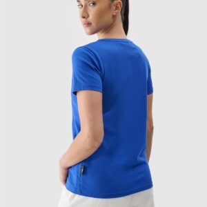 4F T-shirt regular z nadrukiem damski - niebieski