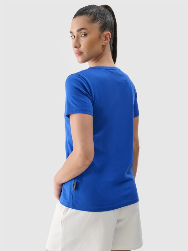 4F T-shirt regular z nadrukiem damski - niebieski