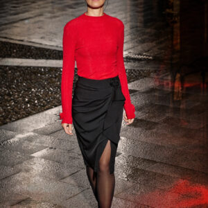 Spódnica z falbaną czarna