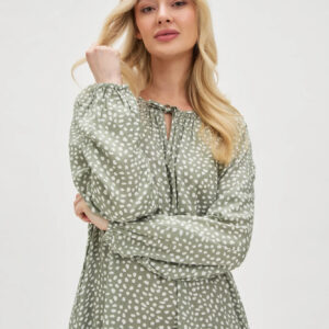 Wiskozowa sukienka oliwkowa