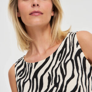 Top ze zwierzęcym motywem biały