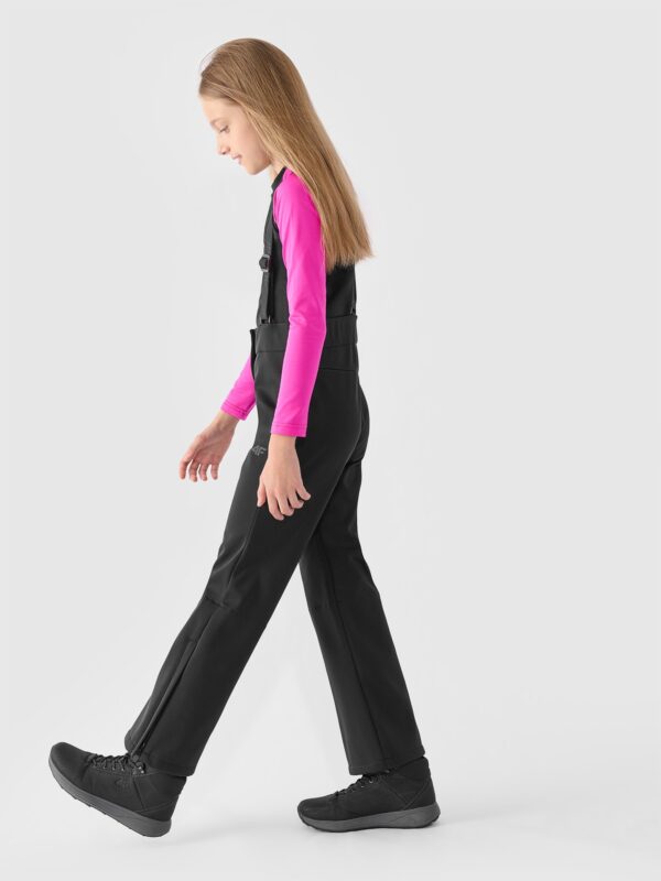 4F Spodnie narciarskie softshellowe membrana 5000 dziewczęce - czarne 122 (6-7 lat)