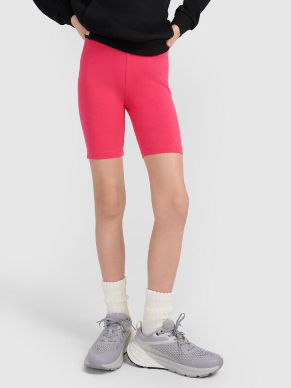 4F Legginsy kolarki dzianinowe dziewczęce - różowe 158 (12-13 lat)