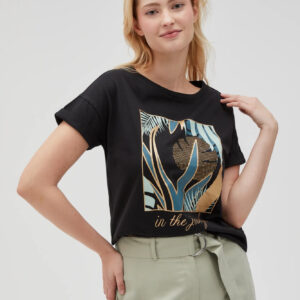 T-shirt z nadrukiem czarny