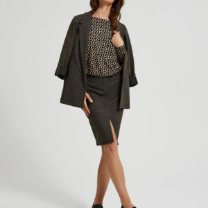 Ołówkowa spodnica z metaliczną nitką czarna