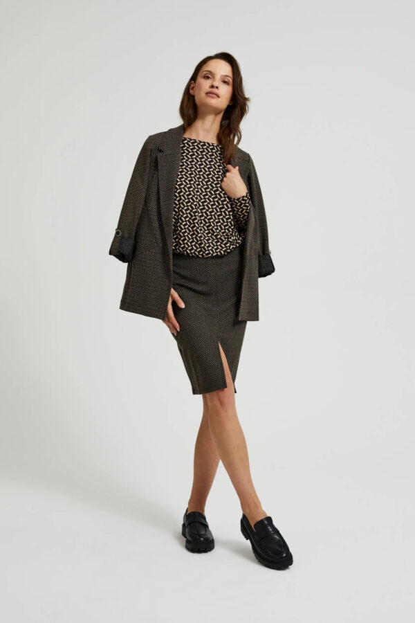 Ołówkowa spodnica z metaliczną nitką czarna