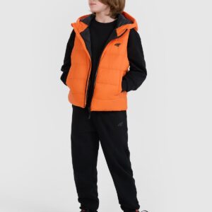 4F Bezrękawnik puchowy z wypełnieniem syntetycznym chłopięcy - pomarańczowy 152 (11-12 lat)
