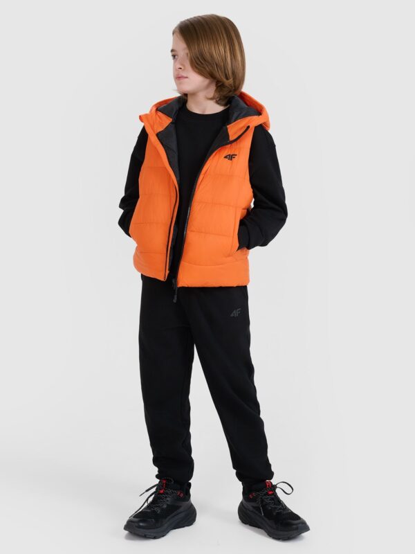 4F Bezrękawnik puchowy z wypełnieniem syntetycznym chłopięcy - pomarańczowy 152 (11-12 lat)