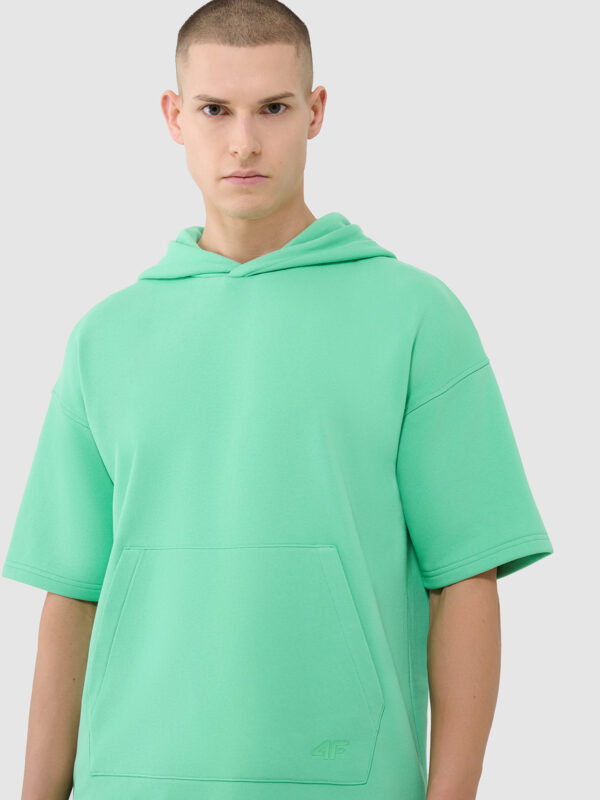 4F Bluza z krótkim rękawem z kapturem męska - zielona