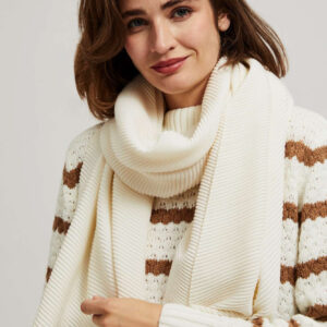 Prążkowany szalik perłowy