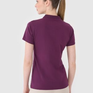 4F Koszulka polo slim damska - fioletowa