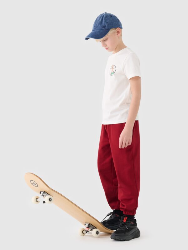 e5c9784637a0b14175916927808e2df997892654 4F T-shirt regular z nadrukiem chłopięcy - biały 140 (9-10 lat)