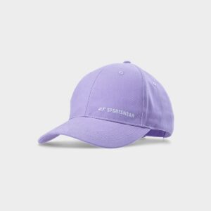 4F Czapka z daszkiem strapback damska - fioletowa