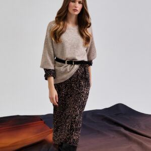 Sweter z krótkimi rękawami beżowy