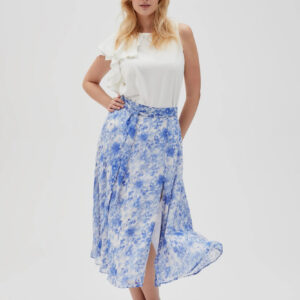 e60a272d73deffdb27cebe6f1ab7db16dcae98f5 Spódnica w kwiaty z rozcięciem błękitna