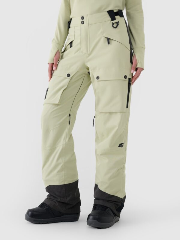 e66662d12da2c7b54a7c22760a631c38661c9ca5 4F Spodnie snowboardowe membrana 10000 damskie - oliwkowe/khaki
