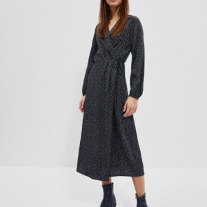 Sukienka midi wiązana w talii