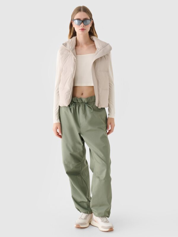 4F Longsleeve slim gładki damski - biały