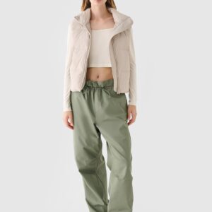 4F Longsleeve slim gładki damski - biały