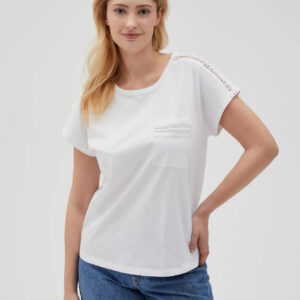 e70f1c4dd36d7417dda5d0edf149360bb712408b Bawełniany t-shirt z kieszonką biały