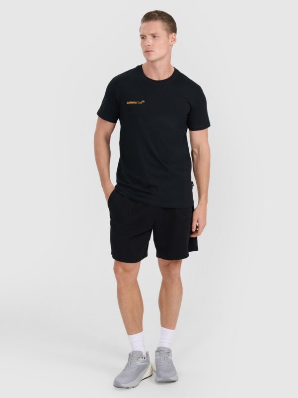 4F T-shirt regular z nadrukiem męski - czarny