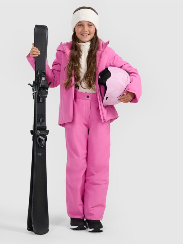 e7a6bf720f7f39a7f06b78c1db19f9ae2ca76dfc 4F Kurtka narciarska membrana 5000 dziewczęca - różowa 146 (10-11 lat)