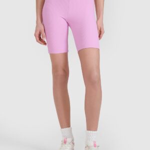 4F Legginsy krótkie dzianinowe damskie - różowe