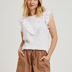 Koszula z falbaną biała