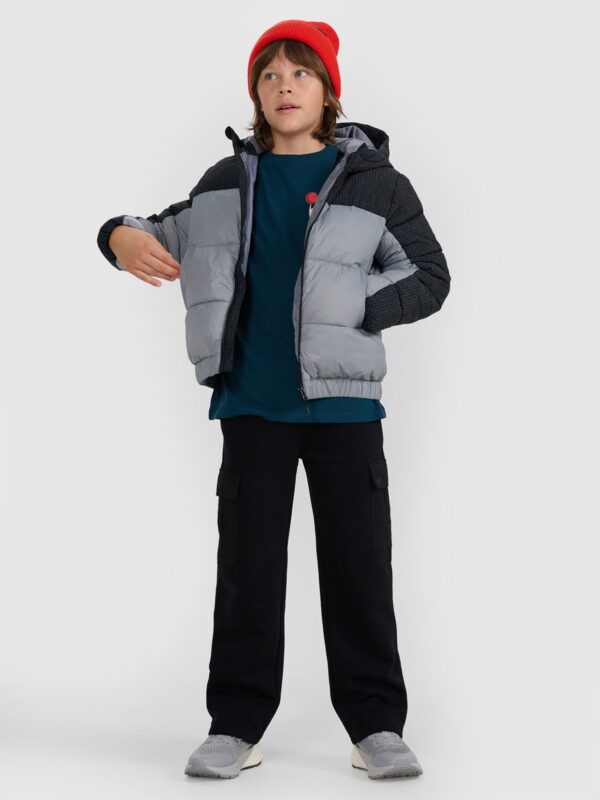 4F Kurtka puchowa z wypełnieniem syntetycznym chłopięca - szara 152 (11-12 lat)