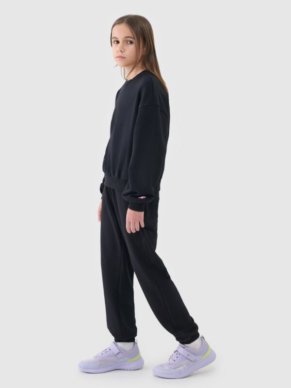 4F Spodnie dresowe joggery dziewczęce - czarne 122 (6-7 lat)