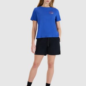 4F T-shirt regular z nadrukiem damski - niebieski