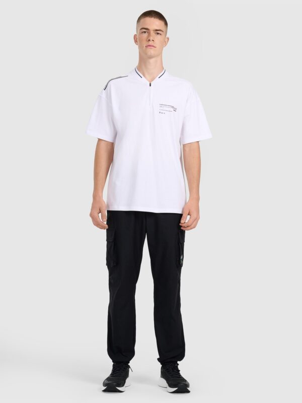 4F Koszulka polo oversize męska - biała