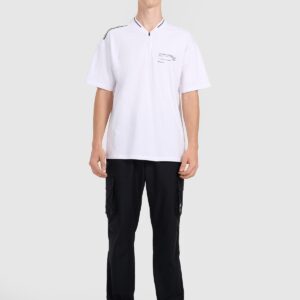 4F Koszulka polo oversize męska - biała