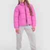 e87bc2e3dcc8b602fa0f6e031fd95b9faff00c29 4F Kurtka puchowa z wypełnieniem syntetycznym dziewczęca - różowa 134 (8-9 lat)