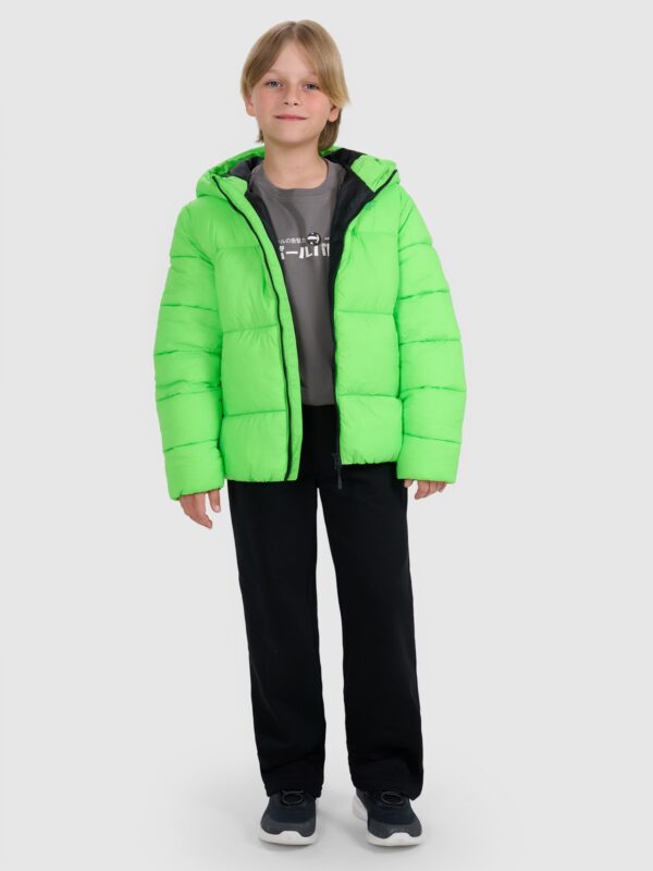 4F Kurtka puchowa z wypełnieniem syntetycznym chłopięca - zielona 140 (9-10 lat)