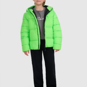 4F Kurtka puchowa z wypełnieniem syntetycznym chłopięca - zielona 140 (9-10 lat)