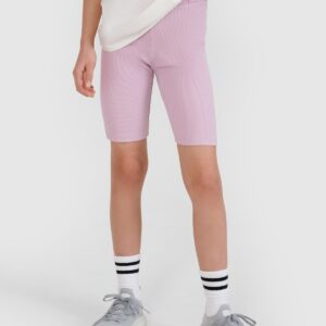 4F Legginsy kolarki z prążkowanej dzianiny dziewczęce - fioletowe 152 (11-12 lat)