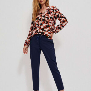 Spodnie z wiązaniem granatowe