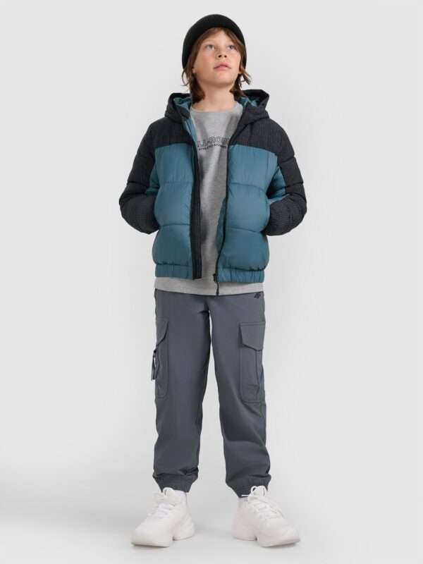 e9a0c0a189e8987aa4990e48e170e5841722f415 4F Kurtka puchowa z wypełnieniem syntetycznym chłopięca - oliwkowa/khaki 122 (6-7 lat)