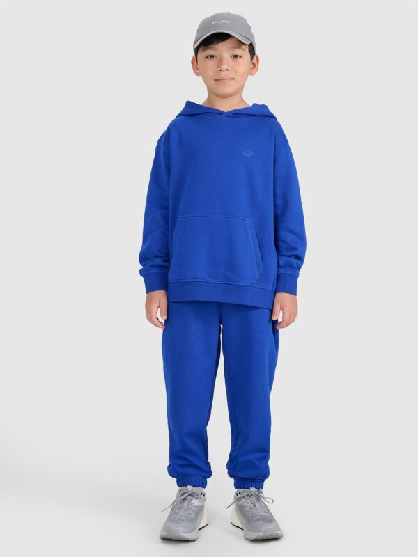 4F Bluza dresowa nierozpinana z kapturem chłopięca - niebieska 158 (12-13 lat)