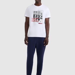 ead94d34f317e54f673f426a076ca54f43cff4d5 4F T-shirt regular z nadrukiem męski - biały