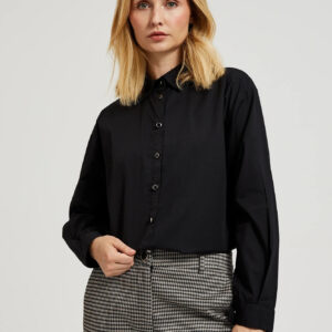 Gładka koszula z dlugimi rękawami czarna