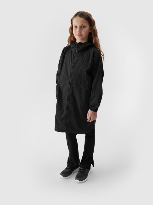 4F Kurtka przejściowa dziewczęca - czarna 122 (6-7 lat)