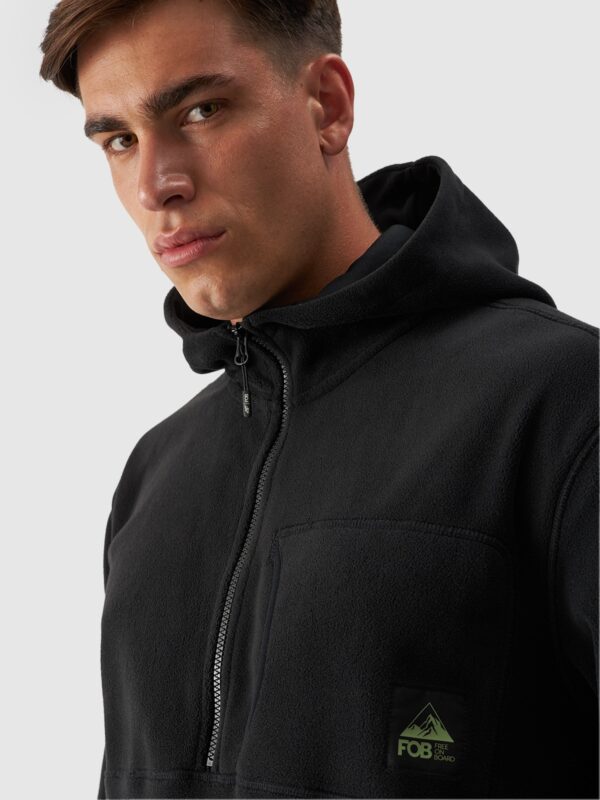 4F Polar z kapturem oversize męski - czarny