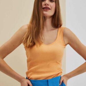 ed5c79b638adf09fec09ae95500b23f43c6a53ce Gładki top brzoskwiniowy