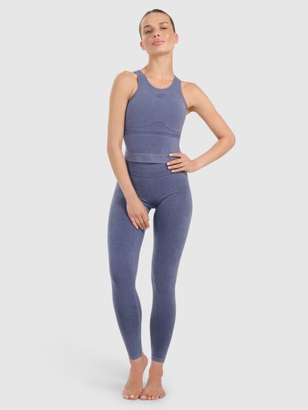 4F Top do jogi i pilatesu slim szybkoschnący damski - granatowy