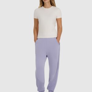 4F T-shirt z prążkowanej dzianiny z modalem damski - biały