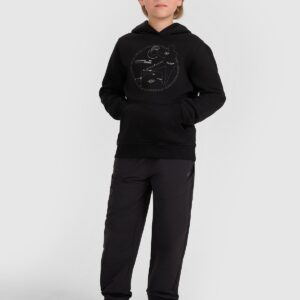 4F Bluza dresowa nierozpinana z kapturem chłopięca - czarna 122 (6-7 lat)