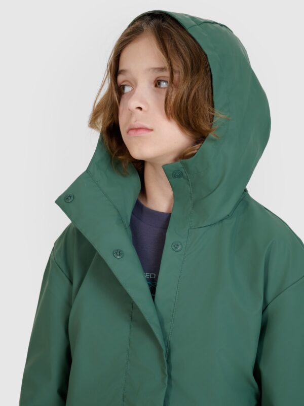 4F Kurtka przejściowa przeciwdeszczowa z gumową powłoką dziecięca - zielona 146 (10-11 lat)